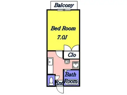 BROADBEANS横浜(1K/2階)の間取り写真