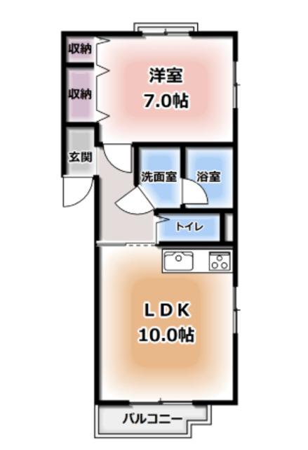 フェリーチェ(1LDK/4階)の間取り写真