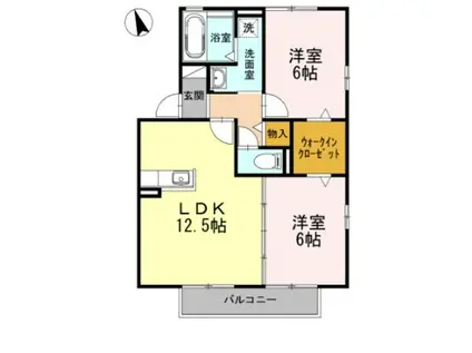 風の舞 南館(2LDK/2階)の間取り写真