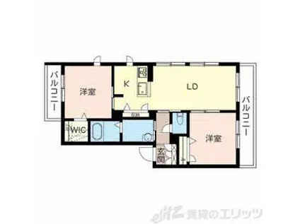 アトリエール茨木(2LDK/3階)の間取り写真