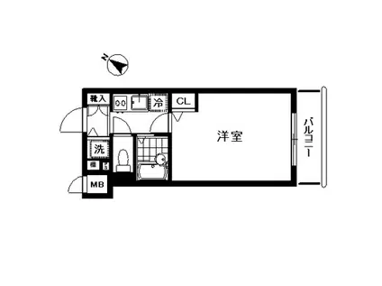 トーシンフェニックス芝浦ベイフォート(1K/6階)の間取り写真