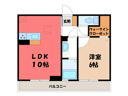 ETERNA東本町I(1LDK/1階)の間取り写真