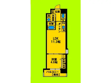スプランディッド江坂デュー(1LDK/7階)の間取り写真