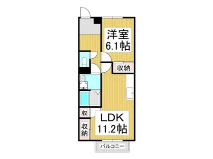 クロワール清水(1LDK/1階)の間取り写真