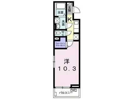 ブリーゼM(1K/2階)の間取り写真
