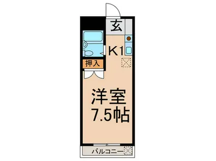 グレース荒畑(ワンルーム/1階)の間取り写真