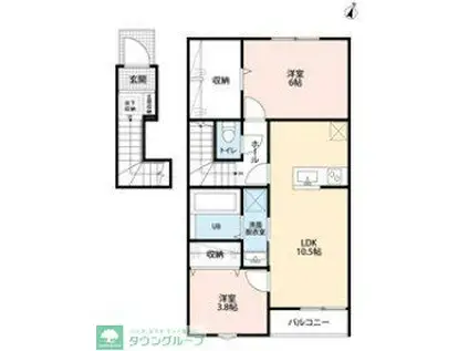 リーブルファイン志木上宗岡II(2LDK/2階)の間取り写真