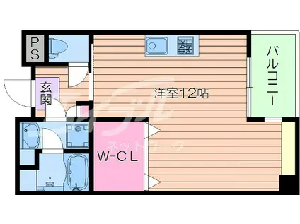 ブランミュール(ワンルーム/3階)の間取り写真