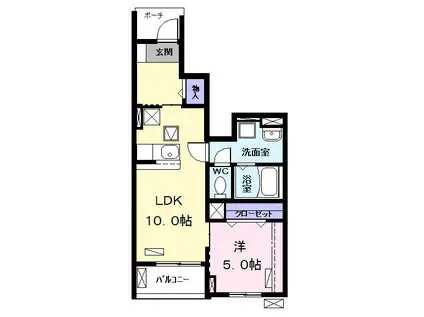 グル ピーノ III(1LDK/1階)の間取り写真