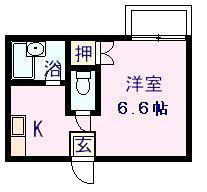 メイユールハウス(ワンルーム/2階)の間取り写真