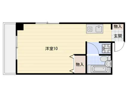 ジェイケイビル(ワンルーム/3階)の間取り写真