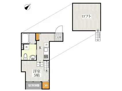 メゾンドバロン(1K/1階)の間取り写真