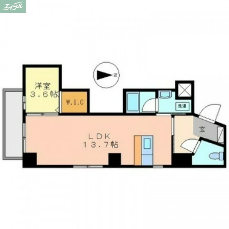 アーバンパレス医大前(1LDK/6階)の間取り写真