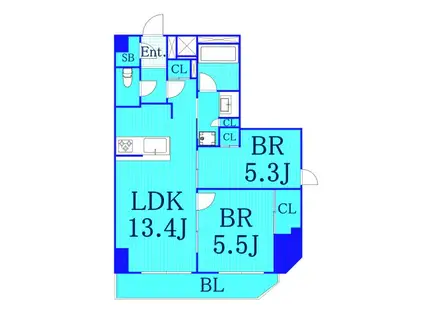 シティラックスヨコハマ(2LDK/6階)の間取り写真
