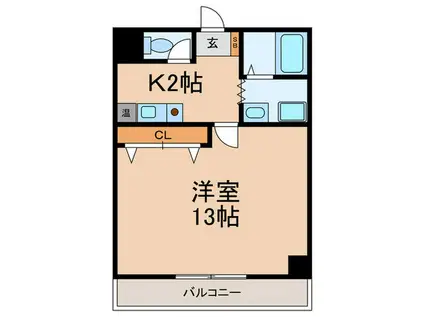 マグノリアパレス(1K/3階)の間取り写真