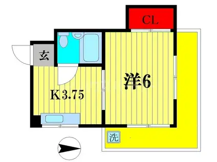 大橋ビル(1K/2階)の間取り写真
