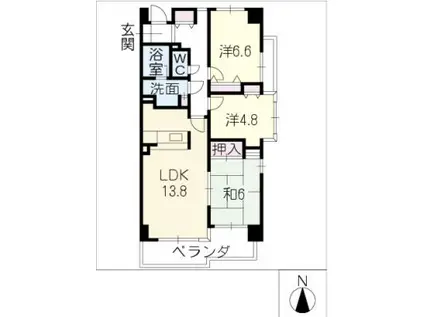 四ッ谷ヒルズ(3LDK/6階)の間取り写真