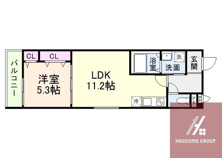 フジパレス今川公園V番館(1LDK/2階)の間取り写真