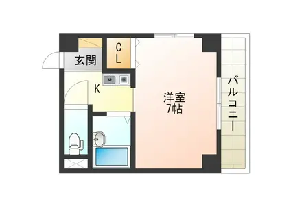 ピラタス(1K/2階)の間取り写真