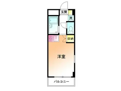 ディアコート2(ワンルーム/3階)の間取り写真