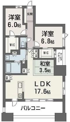 NUDGEONE.照葉(3LDK/9階)の間取り写真