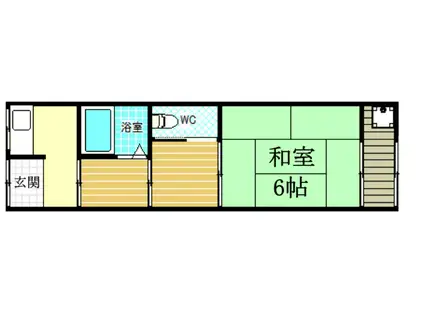 恵我之荘6-13-12テラスハウス(1DK/1階)の間取り写真