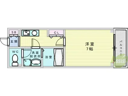 グランカーサ緑地公園(1K/2階)の間取り写真