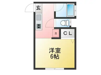 ハウスまゆ(1K/1階)の間取り写真