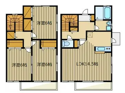 サンガーデン高野台B棟(3LDK/1階)の間取り写真