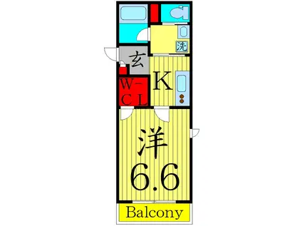 FELICE(1K/1階)の間取り写真