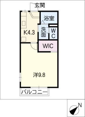 VILLA中島 A(1K/2階)の間取り写真