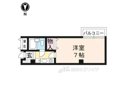 クレール仲井(1K/4階)の間取り写真