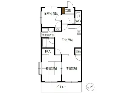 中央ポピーハイツ(3DK/3階)の間取り写真