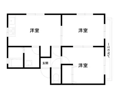 グレスサンコート(2DK/1階)の間取り写真