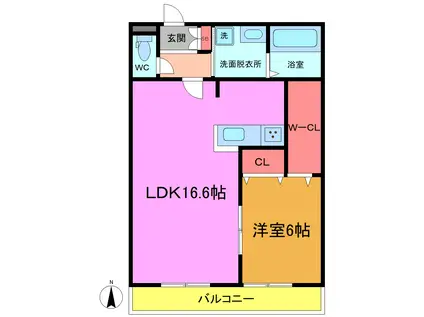 グランドメゾン八幡(1LDK/1階)の間取り写真