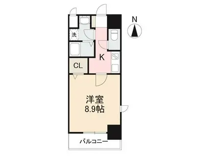 AS PREMIUM栗林公園(1K/9階)の間取り写真