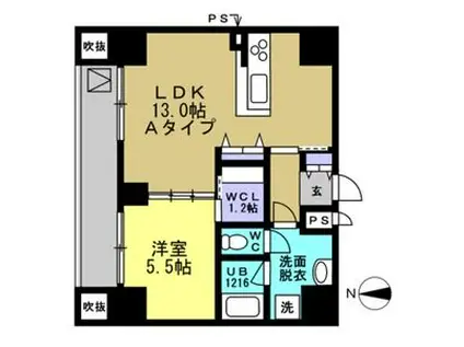 AXIA MEIEKI(1LDK/3階)の間取り写真