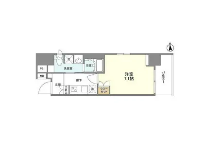 リアンシエルブルー田端(1K/5階)の間取り写真