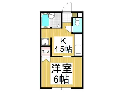 アンピエセマツシタA(1K/1階)の間取り写真