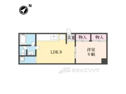 カーサ船橋(1LDK/1階)の間取り写真