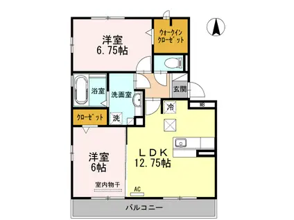 クライン ガルテン(2LDK/1階)の間取り写真