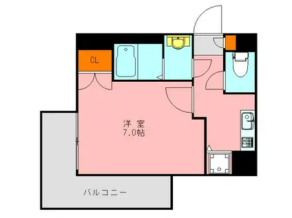 アソシアグロッツォ博多セントラルタワー(1K/11階)の間取り写真
