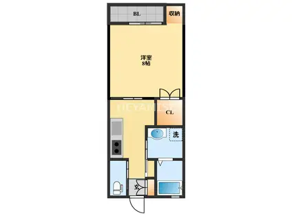 グラシアス(1K/2階)の間取り写真