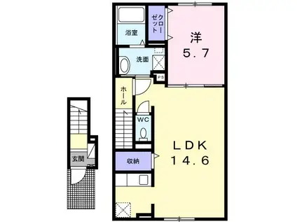 英和ガーデンハウス(1LDK/2階)の間取り写真