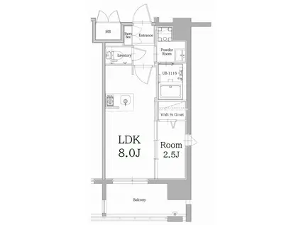 エンクレスト大手門GLOW(1LDK/7階)の間取り写真