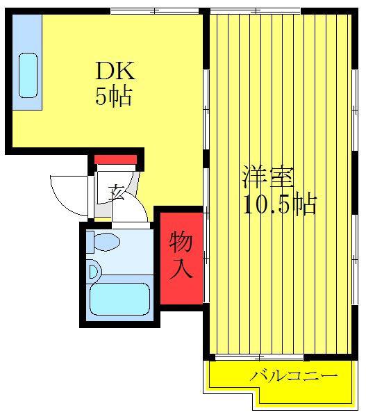 MAISON USUI(1DK/2階)の間取り写真