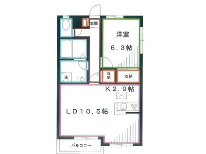 メゾン・フローラ(1LDK/2階)の間取り写真