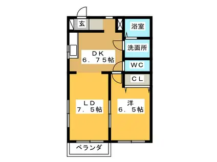 佐藤壱番館(1LDK/2階)の間取り写真