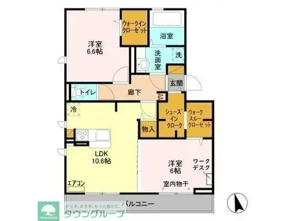 バリスサイト E(2LDK/2階)の間取り写真