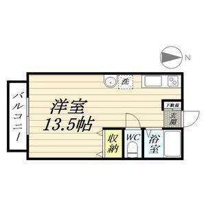 グリーンシティ北洞(ワンルーム/1階)の間取り写真